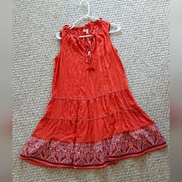 Max Studio orange Embroidered Notched Neck Tank Dress - Picture 1 of 14